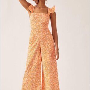 Anthropologie Hutch Orange Matchsticks Jumpsuit Brand New